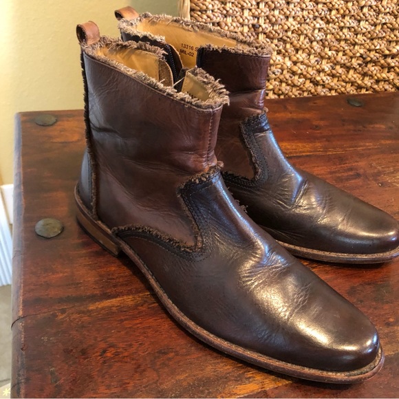 Men’s Red Tape Brown Leather Zip Up Boots/ Size 9 - Picture 3 of 15